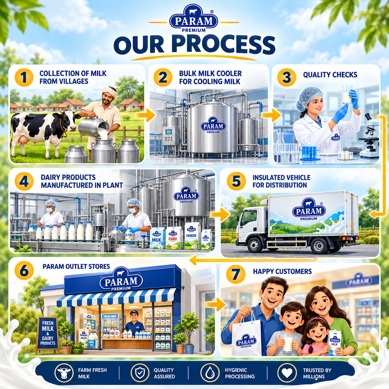 Param Dairy Milk Process Flowchart